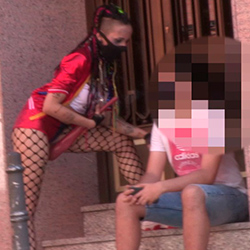 'I'm Harley Quinn, will you get your bat inside of me???' Baby Rasta gets the Madrid 'hoods hot